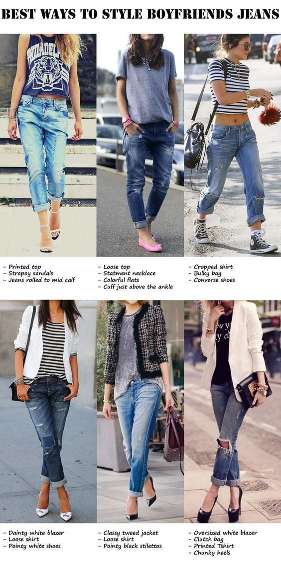 How to look awesome in boyfriend style jeans. 