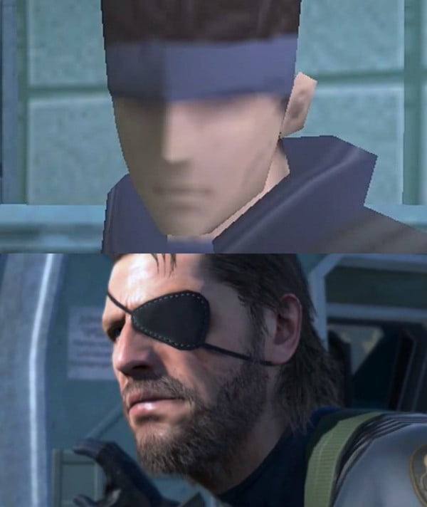 Metal Gear Solid (1998 — 2014) dans 10 jeux mythiques dont les graphismes se sont améliorés de manière impressionnante