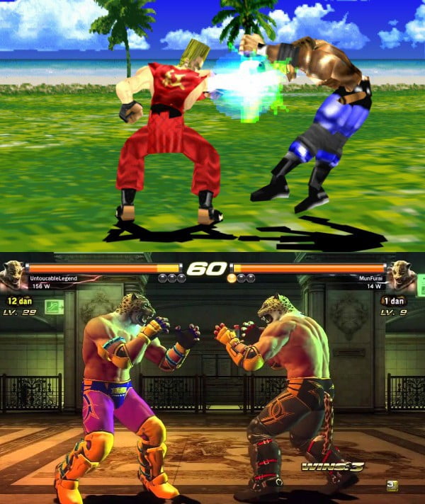 Tekken (1998 — 2013) dans 10 jeux mythiques dont les graphismes se sont améliorés de manière impressionnante