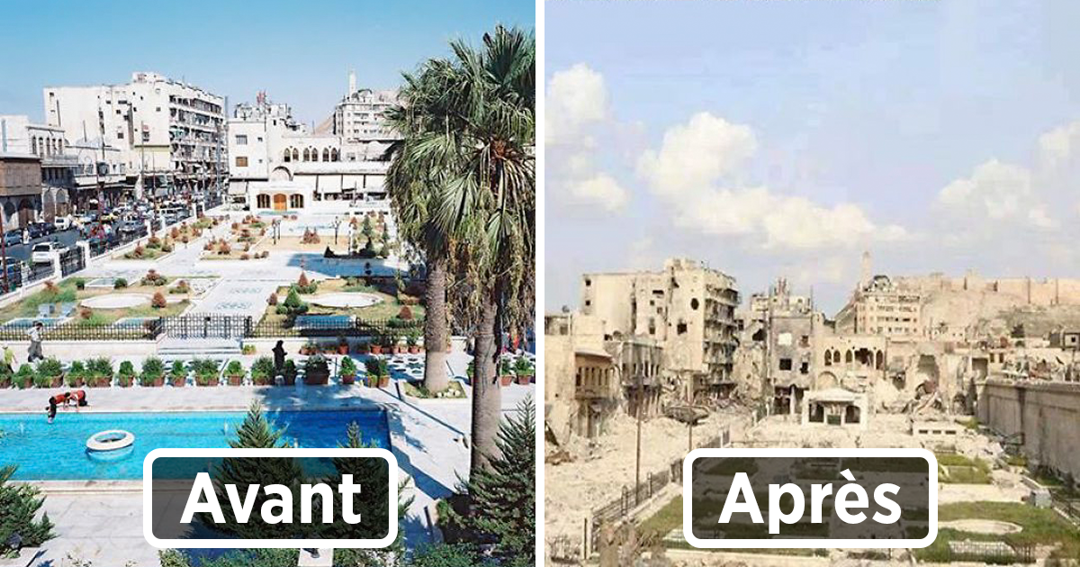 15 photos avant et après d’Alep révèlent ce que la guerre a fait à la